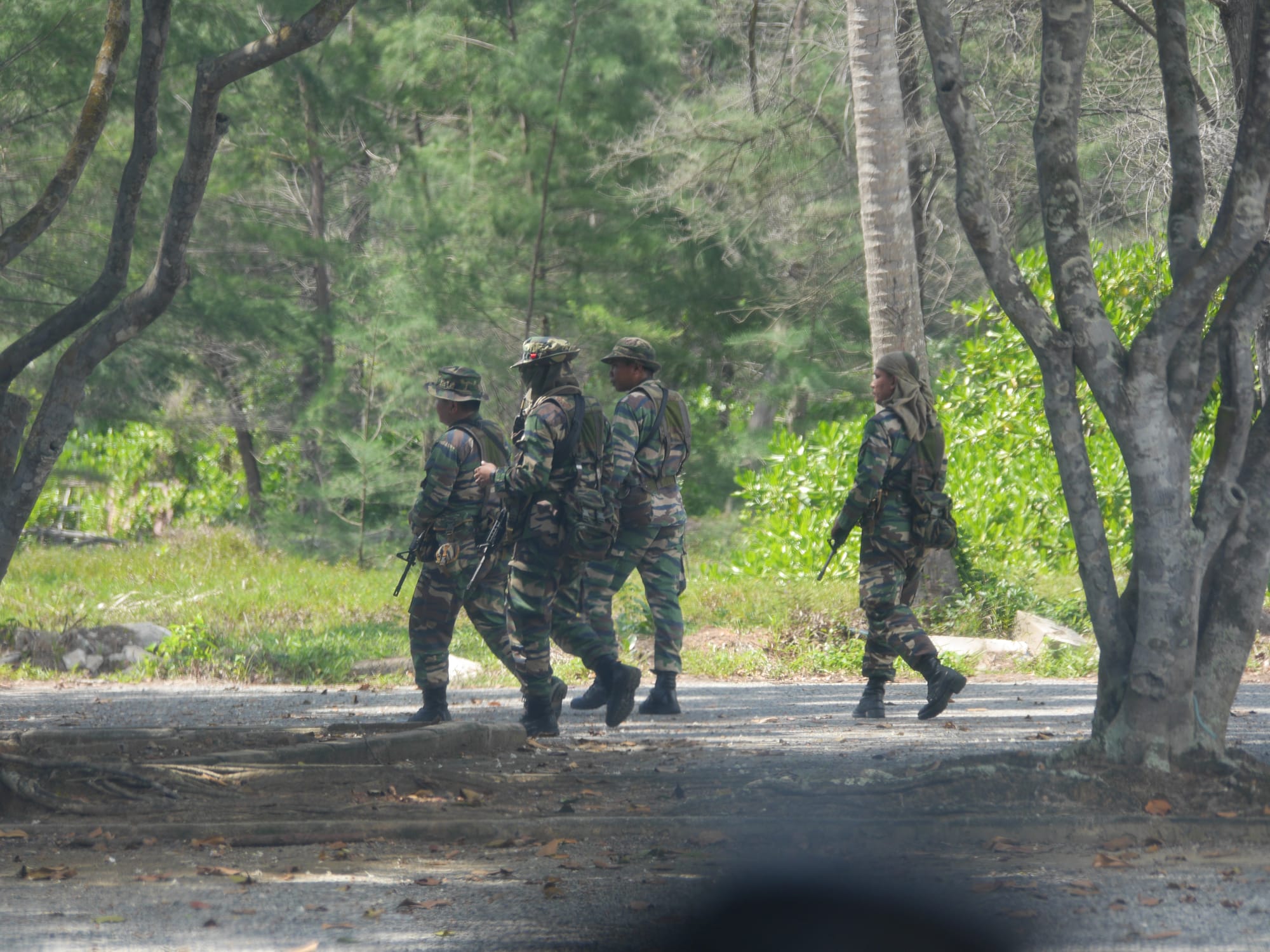 Photo by Author — the Malaysian army — Desaru Beach, Kota Tinggi, Johor, Malaysia