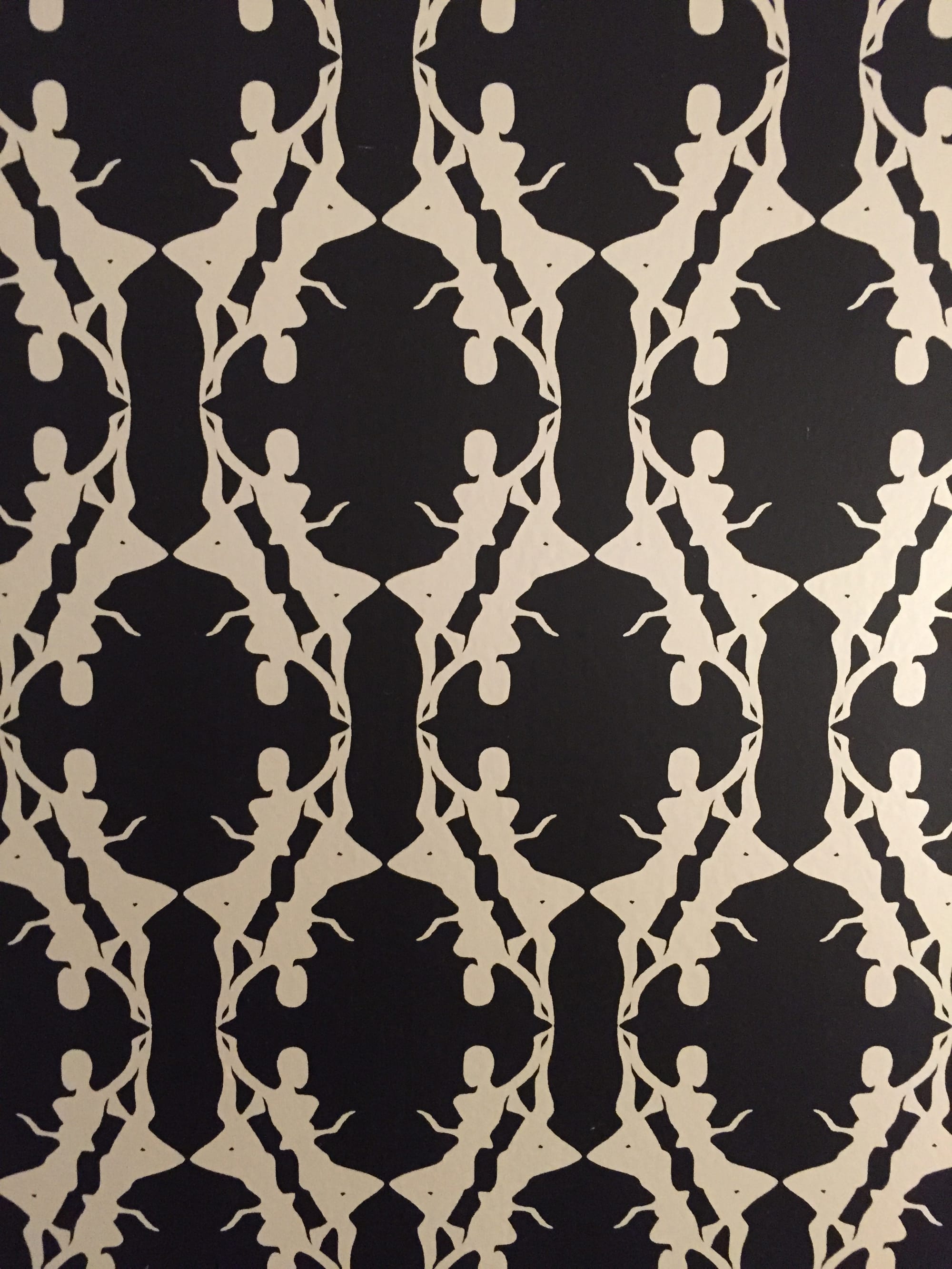 Photo by Author — Las Vegas Hotel bathroom wallpaper — notice anything?