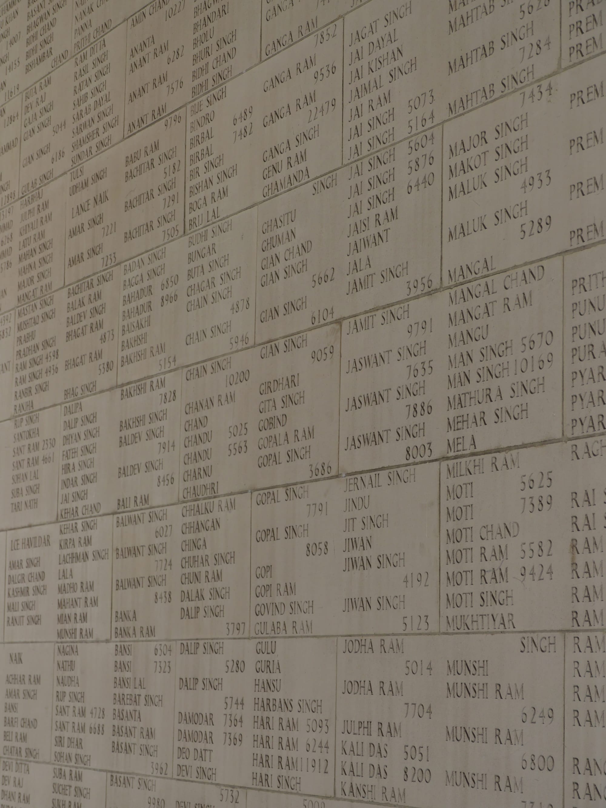 Photo by Author — part of the memorial wall — Kranji War Memorial, Singapore