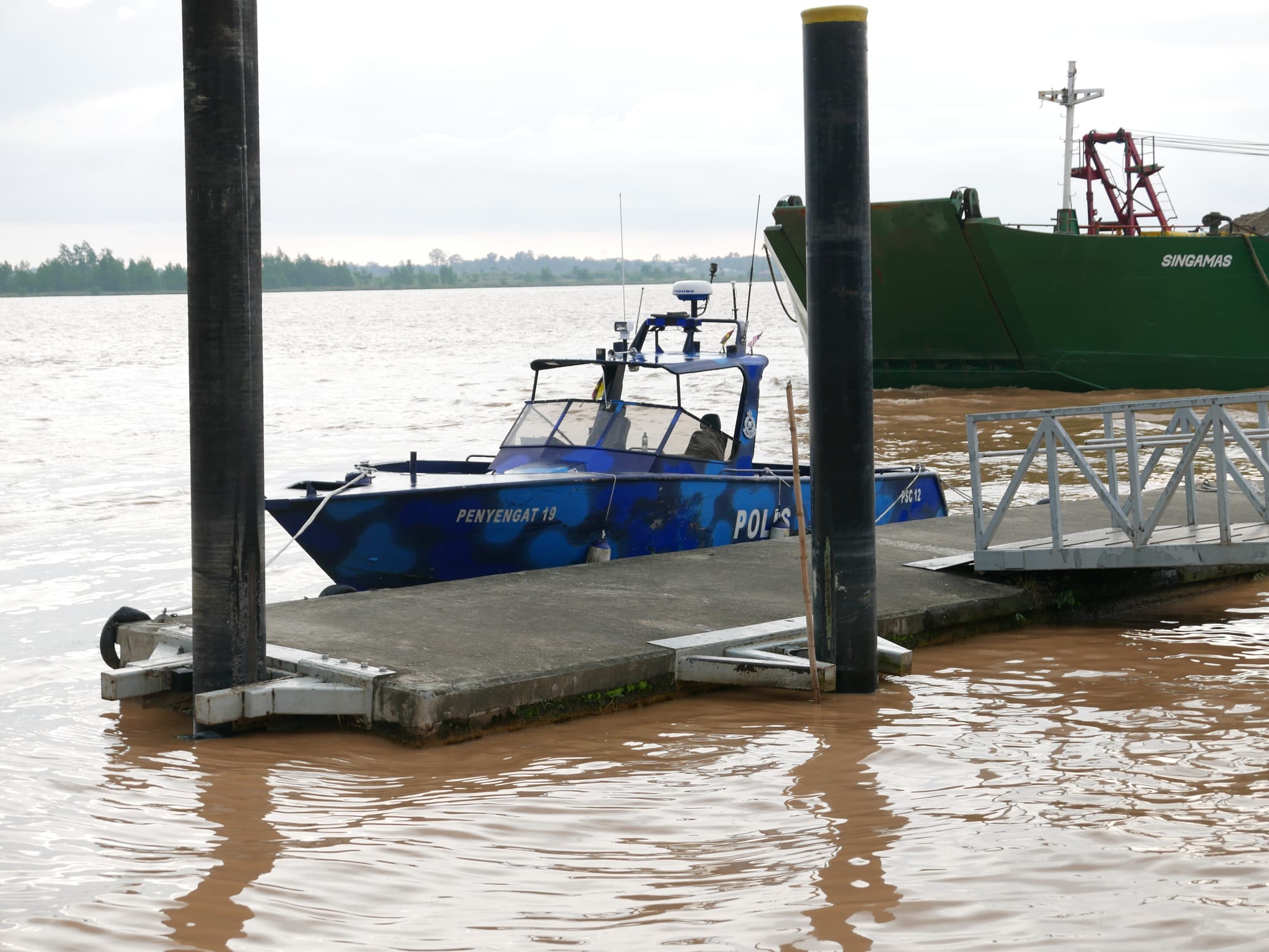 Photo by Author — the local police boat