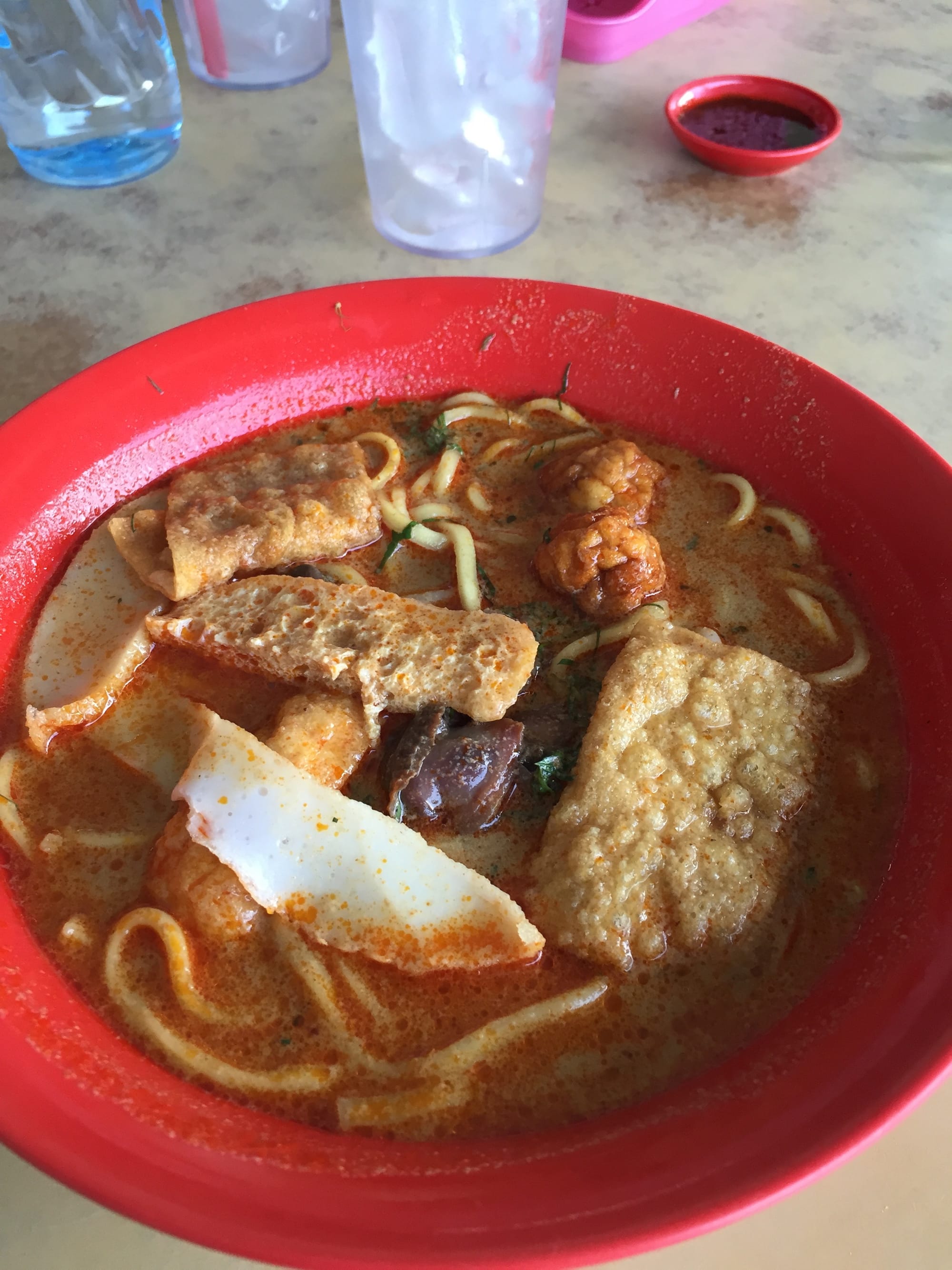 Photo by Author — laksa at the W.W. Laksa House 水塘路辣沙, Johor Bahru, Malaysia